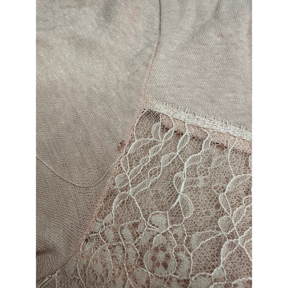 Deletta Anthropologie Top Women Small Blush Lace Flutter Sleeve Linen Fairy Boho - Picture 9 of 10